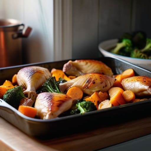 Easy dinner with The Sheet Pan Savior.