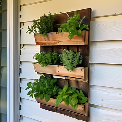 The Vertical Herb Garden on a pallet.
