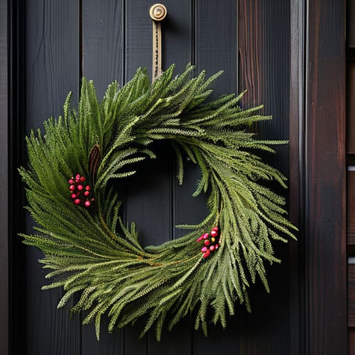 Simple DIY Minimalist Evergreen Wreaths.