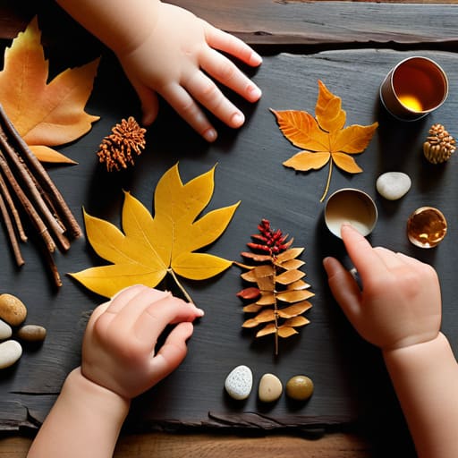 Nature’s Paintbrushes: sticks, leaves, and stones.