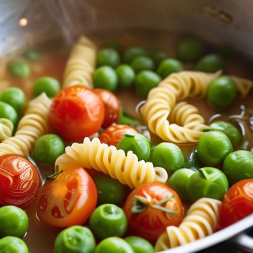 One-Pot Pesto Pasta with cherry tomatoes.