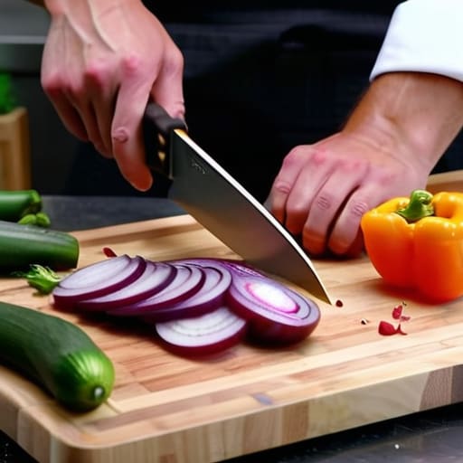 Learning how to prep vegetables efficiently.
